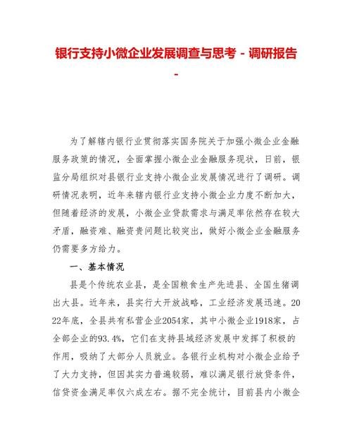 关于小微企业银行贷款发展的思考