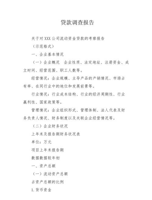企业贷款资金使用情况调查报告